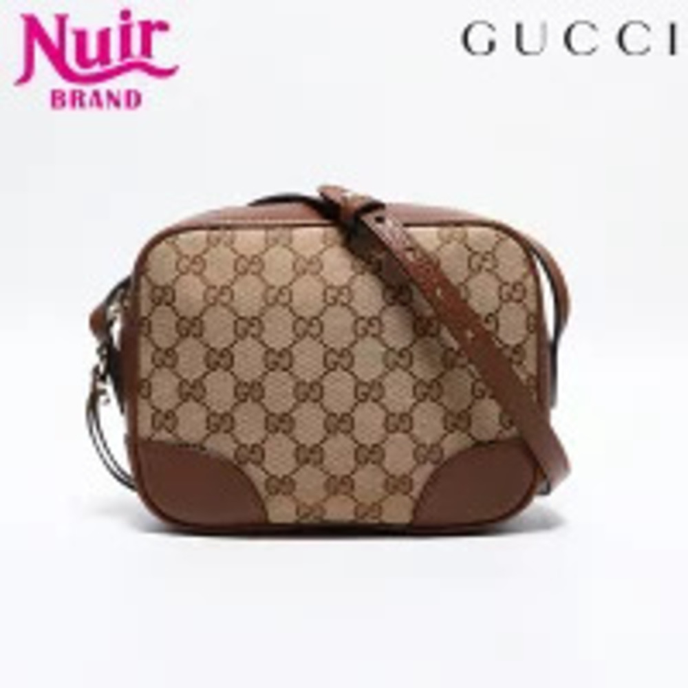 Gucci GG Canvas Leather Shoulder Bag Beige
